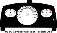 98-99 Cavalier Digital ODO without Tach Gauge Face